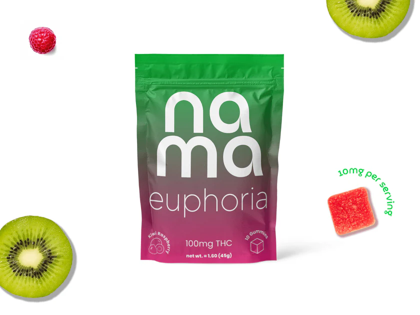 Euphoria Kiwi Raspberry Gummies Nama Pouch (10 Gummies) 3
